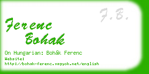 ferenc bohak business card